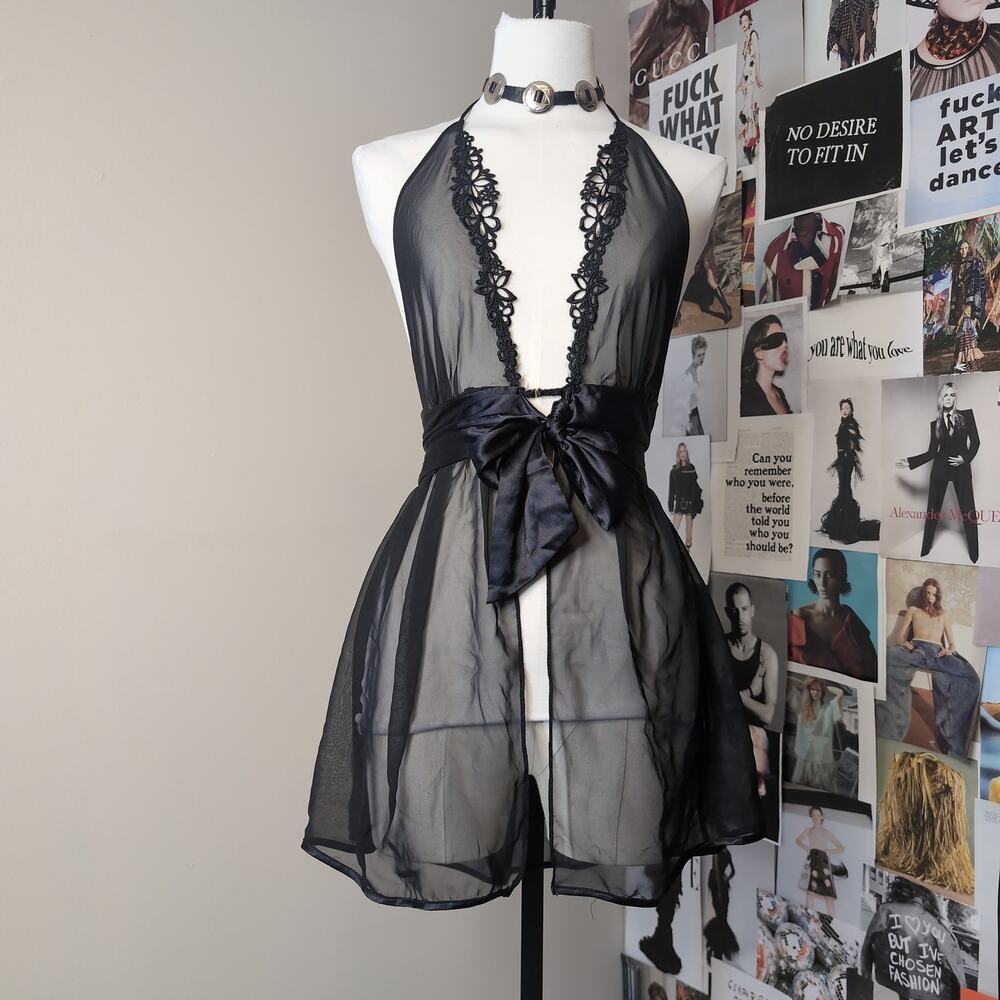 Sheer Halter Neck Babydoll Lingerie